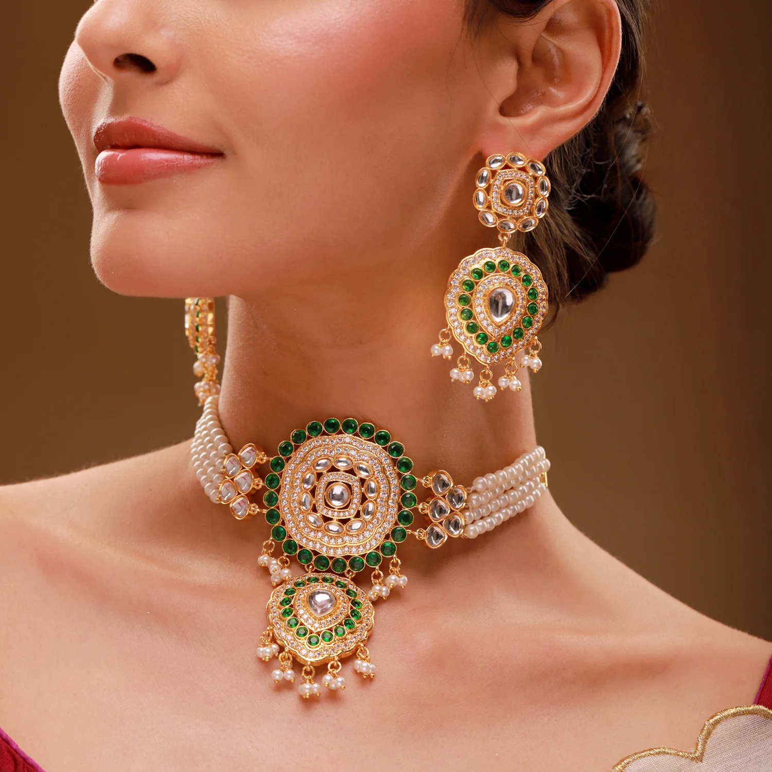 Queens of Rajasthan Kundanika Choker Necklace Set